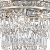 Crystorama Mercer 3 Light Hand Cut Crystal Olde Silver Flush Mount
