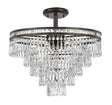 Crystorama Mercer 7 Light Hand Cut Crystal English Bronze Semi Flush Mount