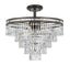 Crystorama Mercer 7 Light Hand Cut Crystal English Bronze Semi Flush Mount