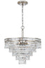 Crystorama Mercer 7 Light Hand Cut Crystal Olde Silver Convertible Chandelier