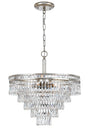 Crystorama Mercer 7 Light Hand Cut Crystal Olde Silver Convertible Chandelier