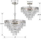 Crystorama Mercer 7 Light Hand Cut Crystal Olde Silver Convertible Chandelier