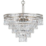 Crystorama Mercer 7 Light Hand Cut Crystal Olde Silver Convertible Chandelier