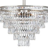 Crystorama Mercer 7 Light Hand Cut Crystal Olde Silver Convertible Chandelier