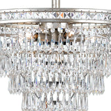 Crystorama Mercer 7 Light Hand Cut Crystal Olde Silver Convertible Chandelier