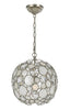 Crystorama Palla 1 Light Antique Silver Sphere Pendant