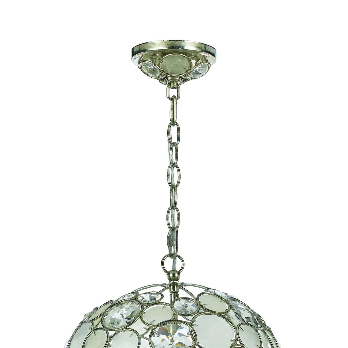 Crystorama Palla 1 Light Antique Silver Sphere Pendant