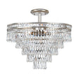 Crystorama Mercer 7 Light Hand Cut Crystal Olde Silver Semi Flush Mount