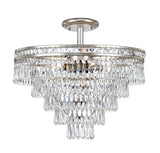 Crystorama Mercer 7 Light Hand Cut Crystal Olde Silver Semi Flush Mount