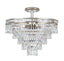 Crystorama Mercer 7 Light Hand Cut Crystal Olde Silver Semi Flush Mount