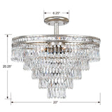 Crystorama Mercer 7 Light Hand Cut Crystal Olde Silver Semi Flush Mount