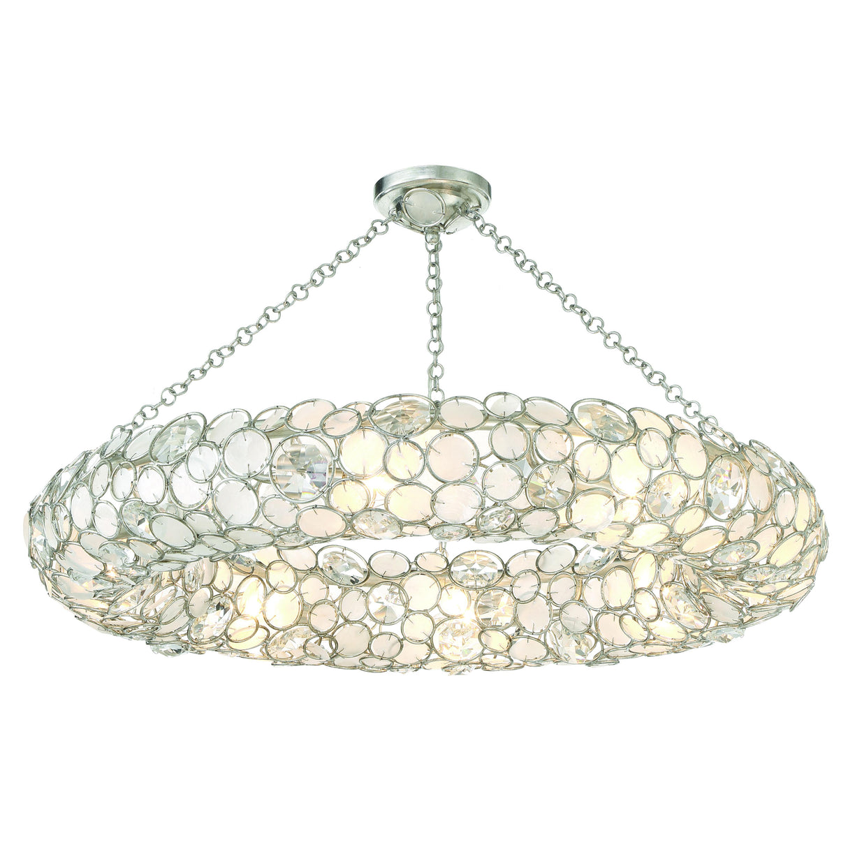 Crystorama Palla 8 Light Antique Silver Semi Flush Mount