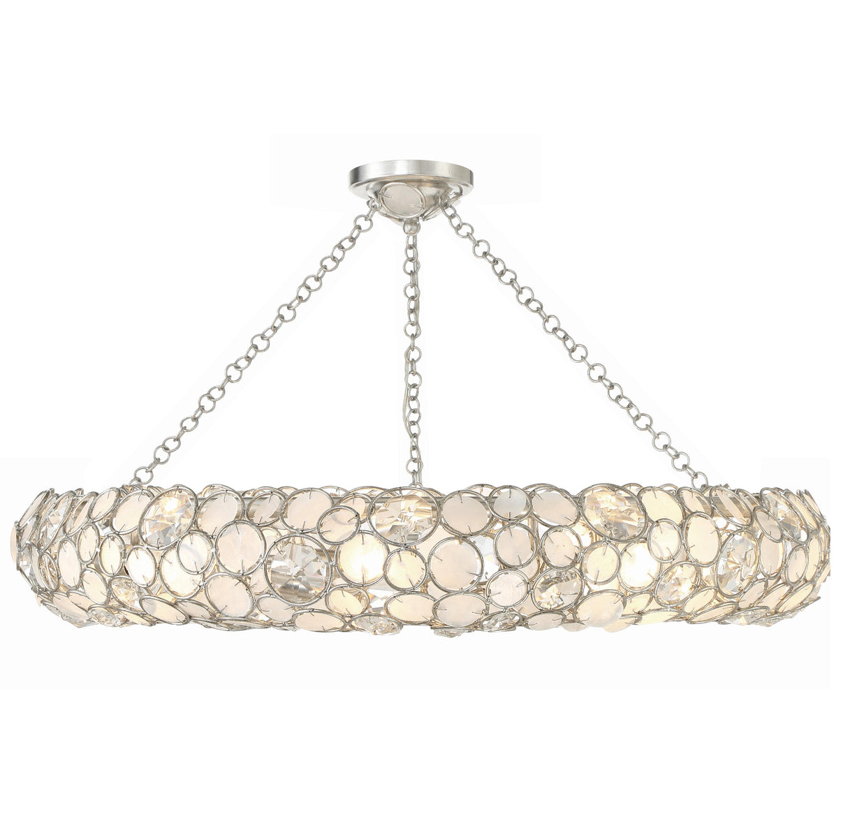 Crystorama Palla 8 Light Antique Silver Semi Flush Mount