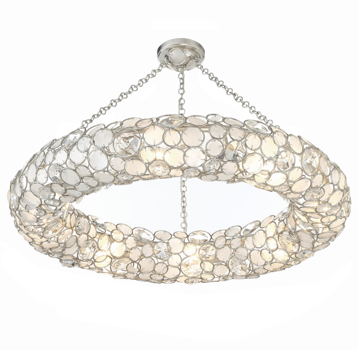 Crystorama Palla 8 Light Antique Silver Semi Flush Mount