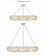 Crystorama Palla 8 Light Antique Silver Semi Flush Mount
