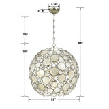 Crystorama Palla 6 Light Antique Silver Sphere Pendant