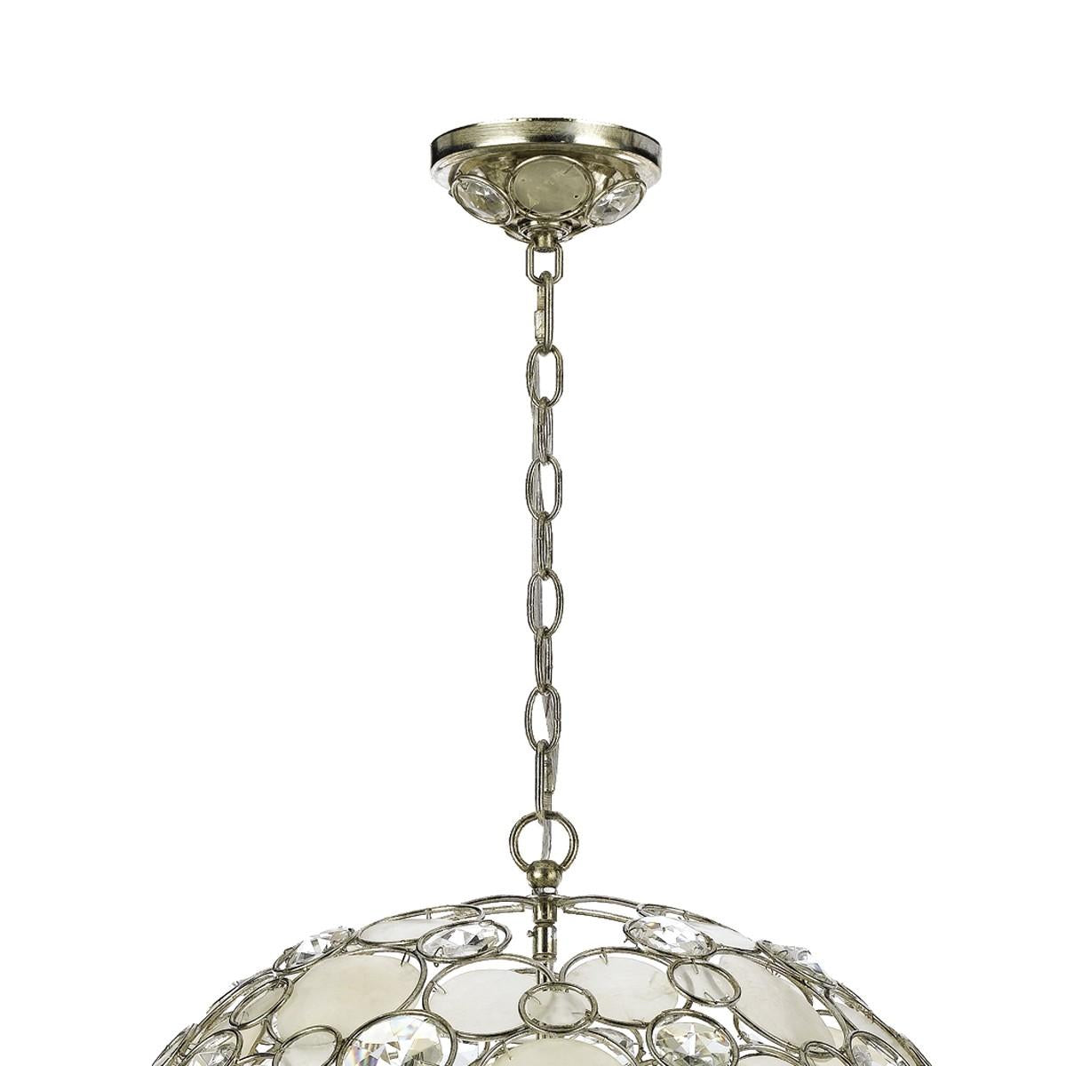 Crystorama Palla 6 Light Antique Silver Sphere Pendant