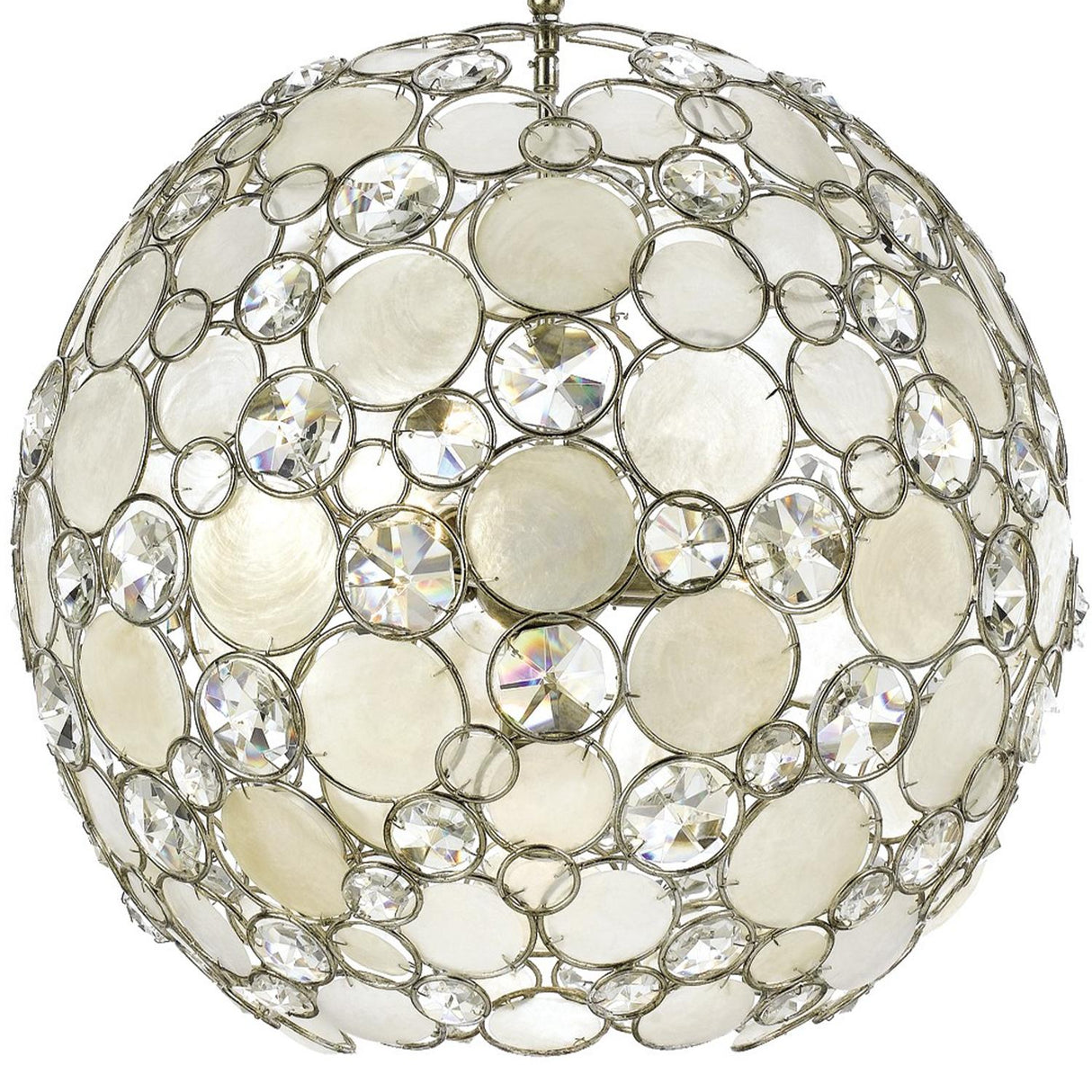 Crystorama Palla 6 Light Antique Silver Sphere Pendant