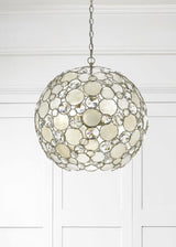 Crystorama Palla 6 Light Antique Silver Sphere Pendant