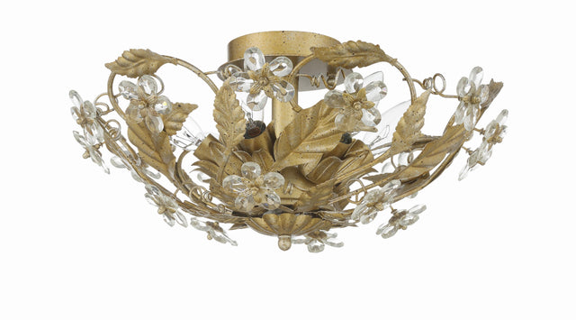 Crystorama Paris Market 6 Light Gold Leaf Semi Flush Mount