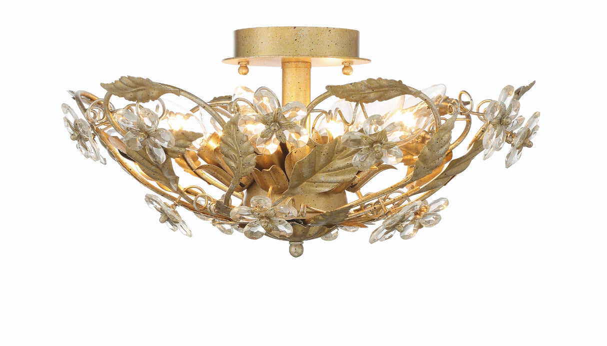 Crystorama Paris Market 6 Light Gold Leaf Semi Flush Mount