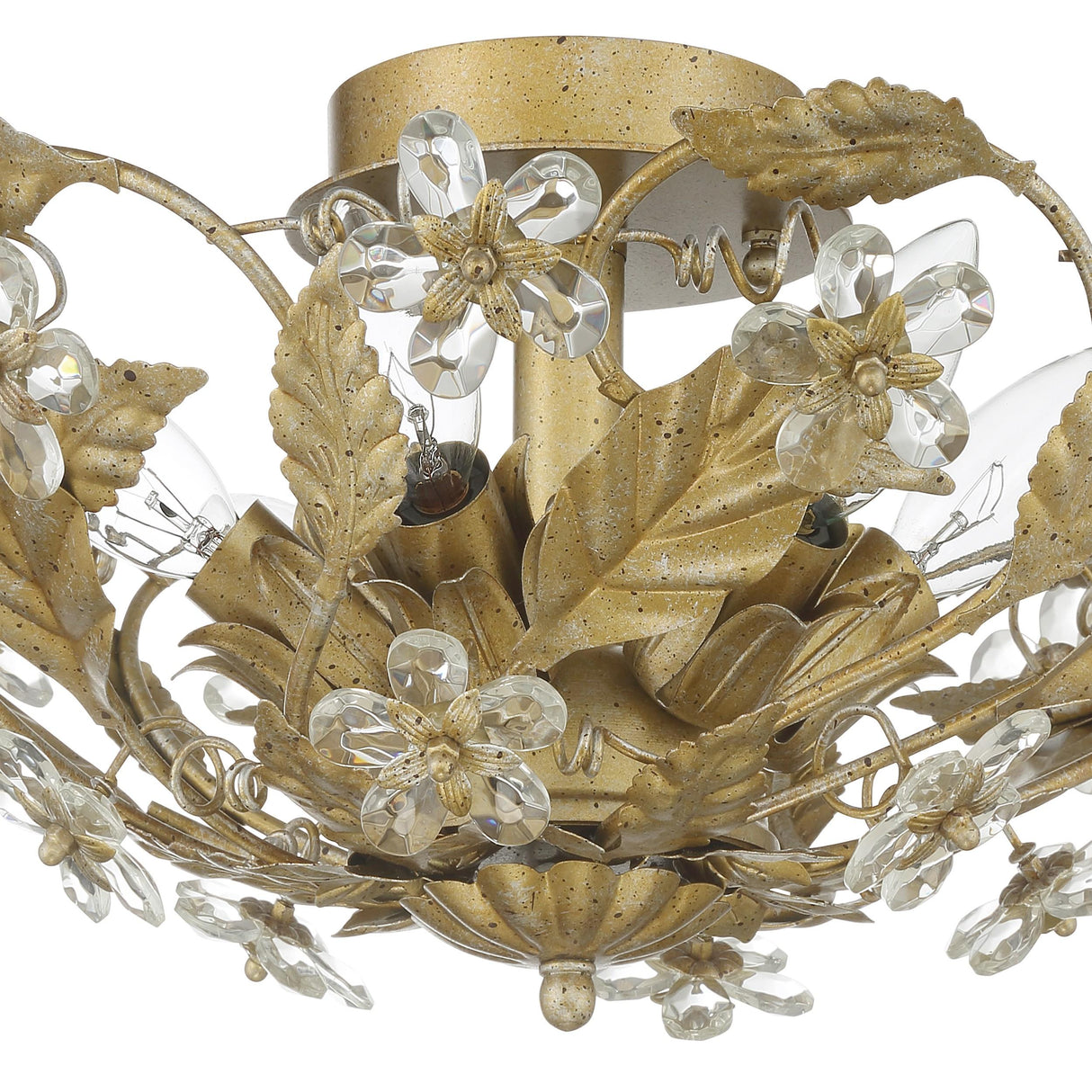 Crystorama Paris Market 6 Light Gold Leaf Semi Flush Mount