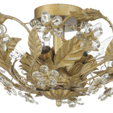 Crystorama Paris Market 6 Light Gold Leaf Semi Flush Mount