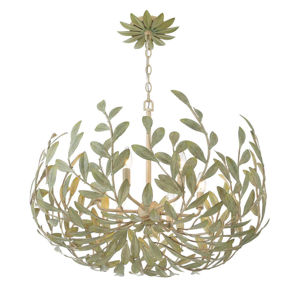 Crystorama Broche 6 Light Champagne Green Tea Chandelier