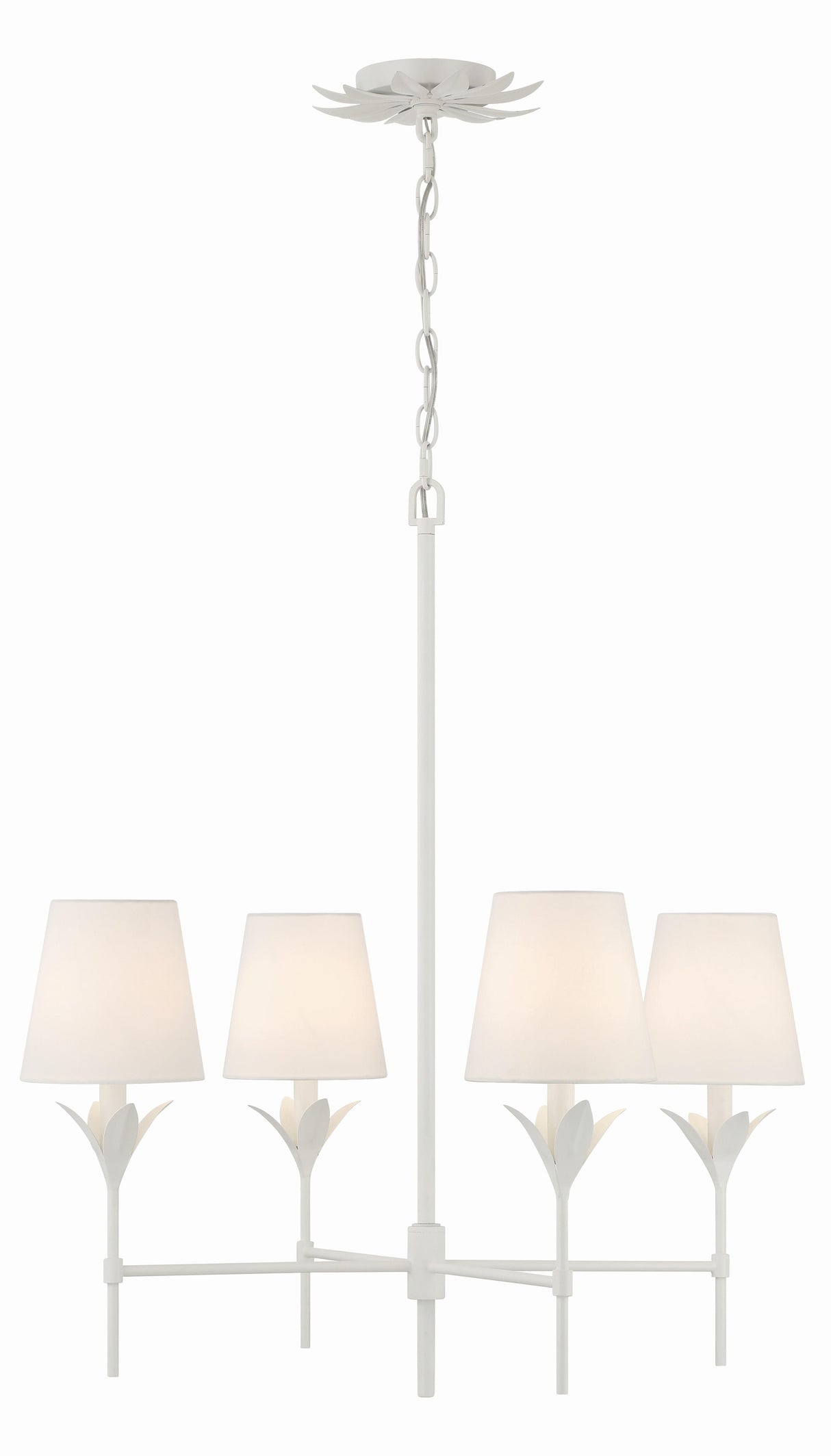 Crystorama Broche 4 Light Matte White Chandelier