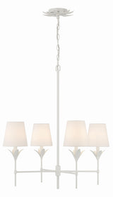 Crystorama Broche 4 Light Matte White Chandelier
