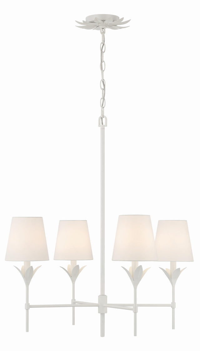 Crystorama Broche 4 Light Matte White Chandelier