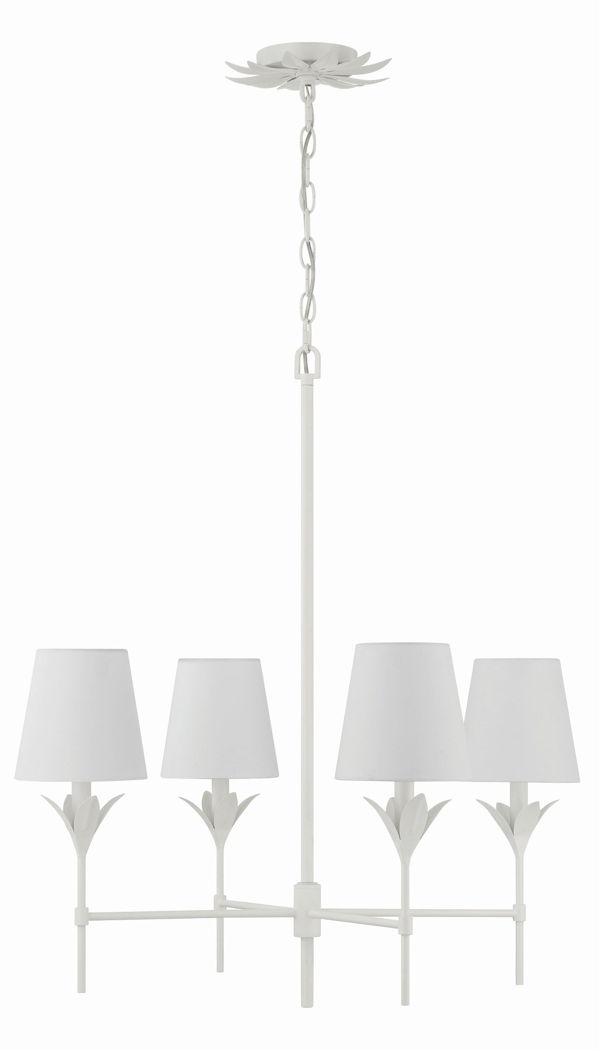 Crystorama Broche 4 Light Matte White Chandelier