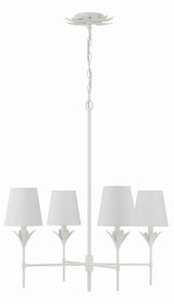 Crystorama Broche 4 Light Matte White Chandelier