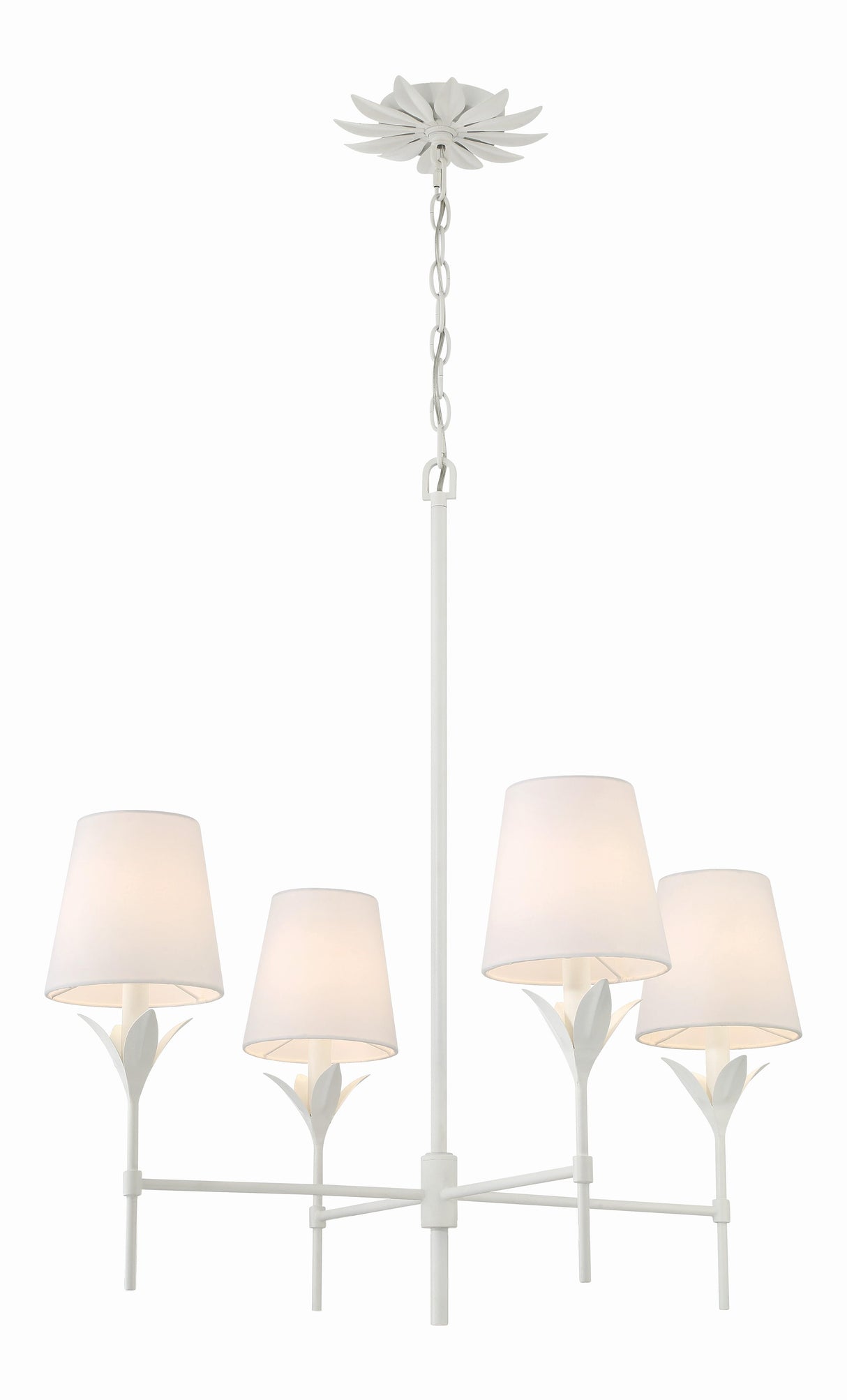 Crystorama Broche 4 Light Matte White Chandelier