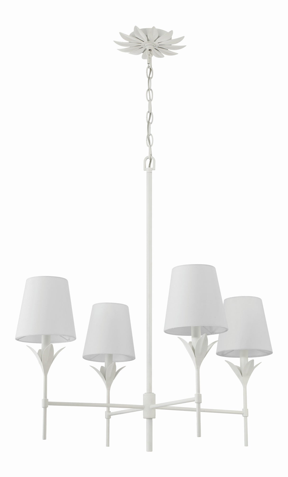 Crystorama Broche 4 Light Matte White Chandelier