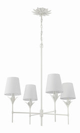 Crystorama Broche 4 Light Matte White Chandelier