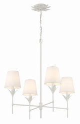 Crystorama Broche 4 Light Matte White Chandelier
