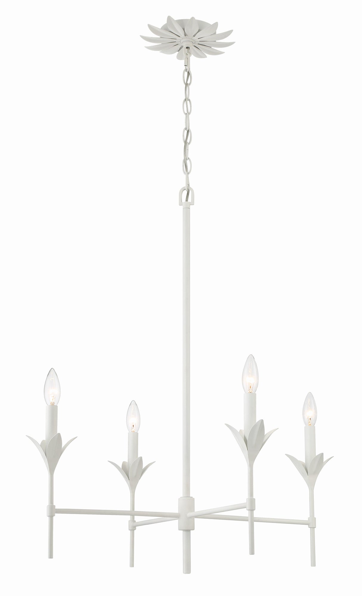 Crystorama Broche 4 Light Matte White Chandelier