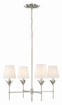 Crystorama Broche 4 Light Antique Silver Chandelier
