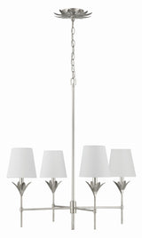 Crystorama Broche 4 Light Antique Silver Chandelier