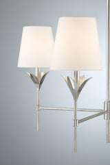 Crystorama Broche 4 Light Antique Silver Chandelier