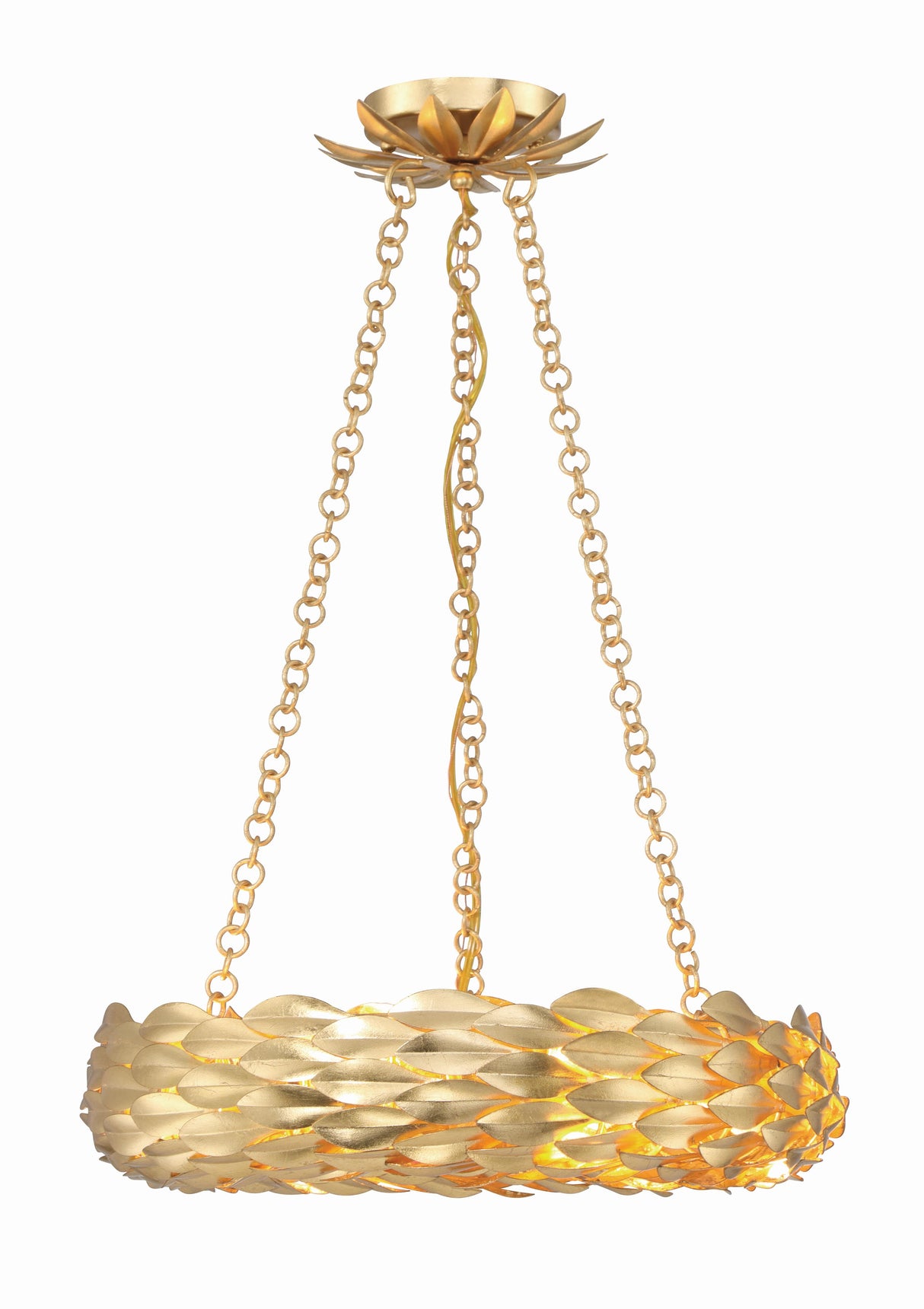 Crystorama Broche 6 Light LED Antique Gold Chandelier