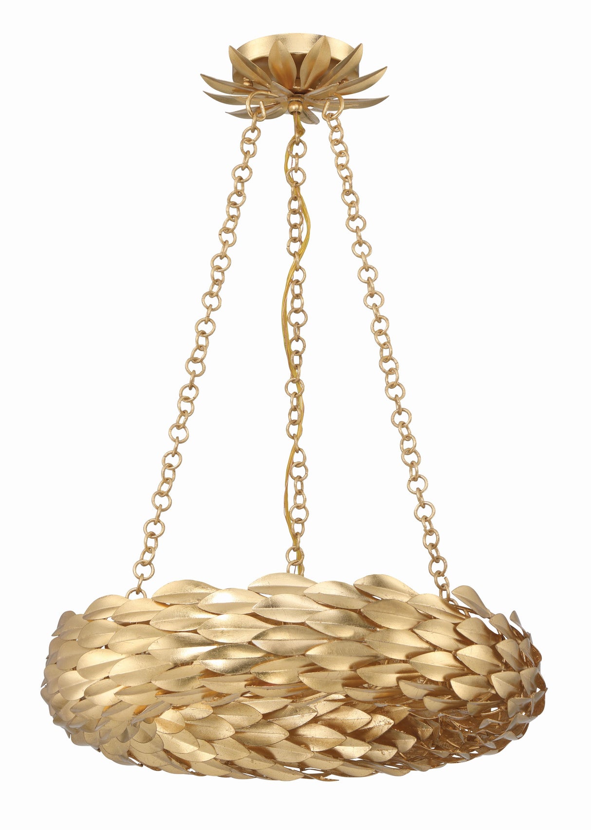 Crystorama Broche 6 Light LED Antique Gold Chandelier