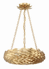 Crystorama Broche 6 Light LED Antique Gold Chandelier