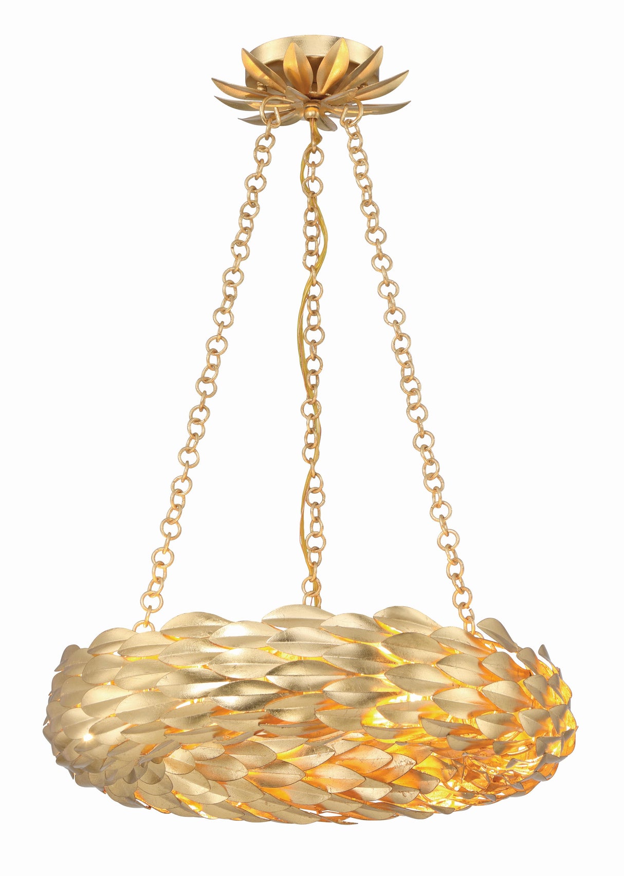 Crystorama Broche 6 Light LED Antique Gold Chandelier