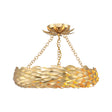 Crystorama Broche 6 Light LED Antique Gold Semi Flush Mount