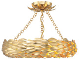 Crystorama Broche 6 Light LED Antique Gold Semi Flush Mount
