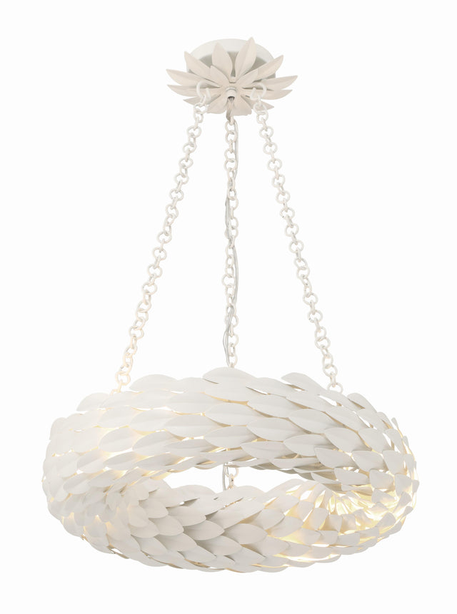 Crystorama Broche 6 Light LED Matte White Chandelier