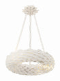 Crystorama Broche 6 Light LED Matte White Chandelier