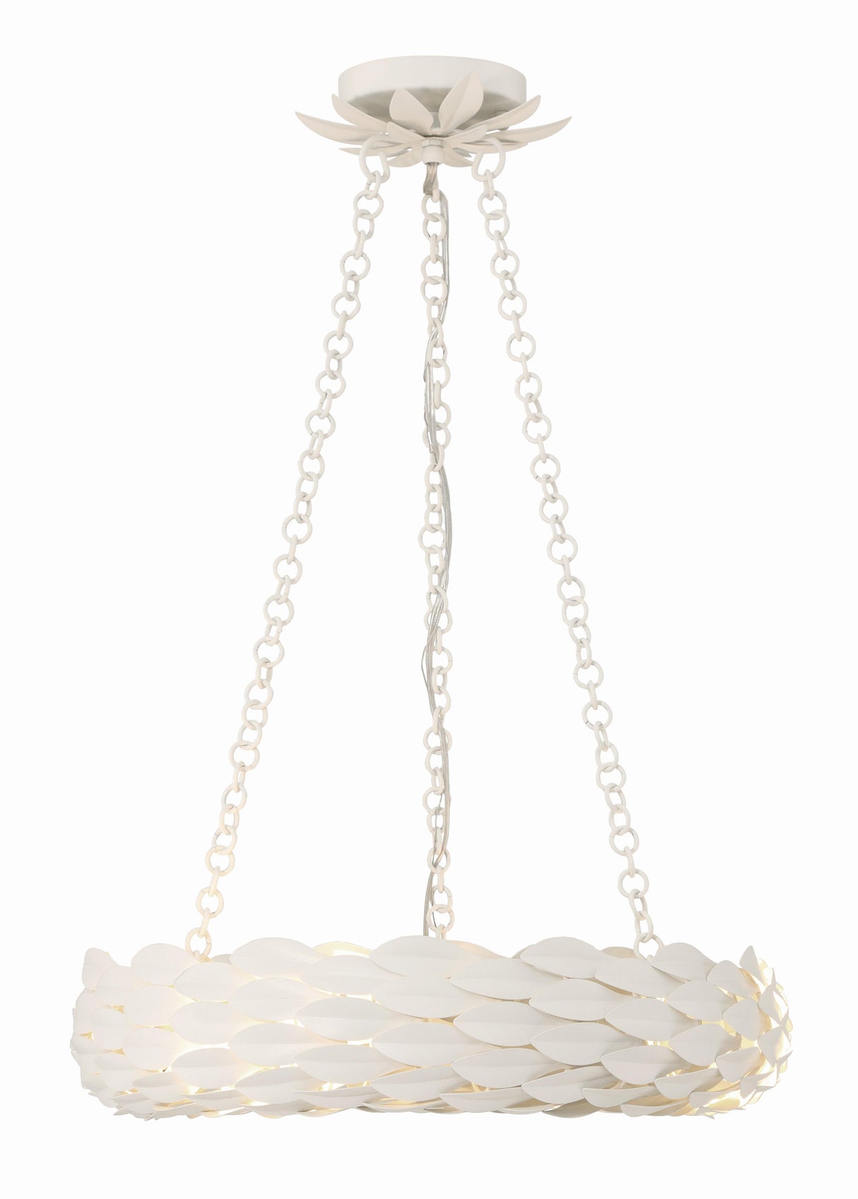 Crystorama Broche 6 Light LED Matte White Chandelier